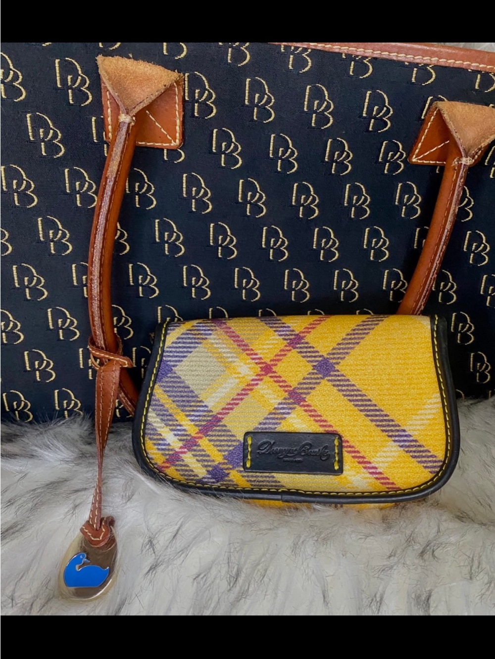 Vintage 2001 Dooney & Bourke Signature Monogram Tote & Wallet Set - USA Made - Picture 6 of 8